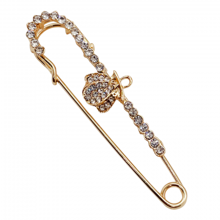Brose & Pandantive - Brosa - Ac de siguranta KELLY, Auriu, 7cm