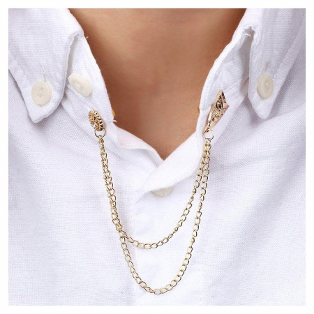 Brosa cu lant pentru rever AMADEUS, Argintiu [2]