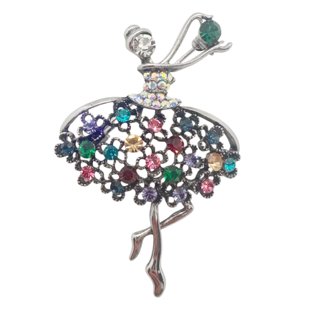 Brose & Lantisoare - Brosa Balerina AYLA, Argintiu