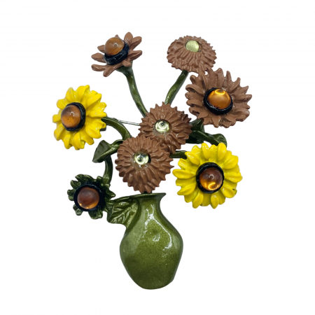 De Sezon - Brosa Vaza cu Flori MARIE, 6cm