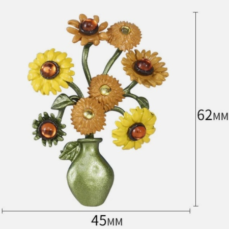 Broșă buchet de flori în vază cu detalii decorative [3]