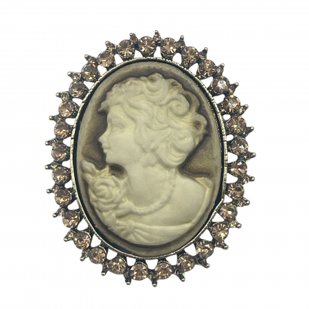 Brose & Pandantive - Brosa Camee ELIZABETH, Auriu, 5cm