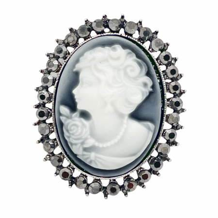 Brosa Camee ELIZABETH, Argintiu, 5cm [1]