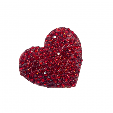 Brosa inima cu strasuri AMORE, Rosu, 3cm [1]