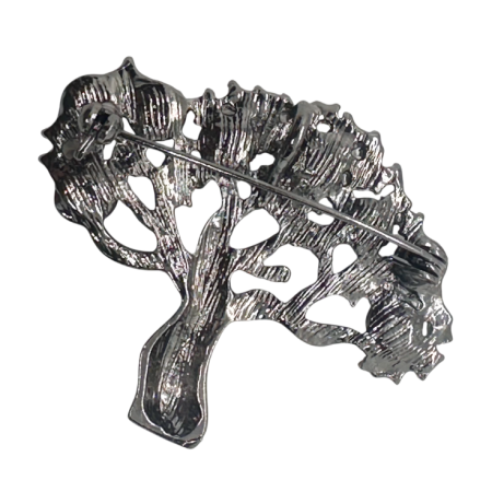 Brosa Copacul Vietii cu margele maro si cristale BLOOM, 5 cm [1]