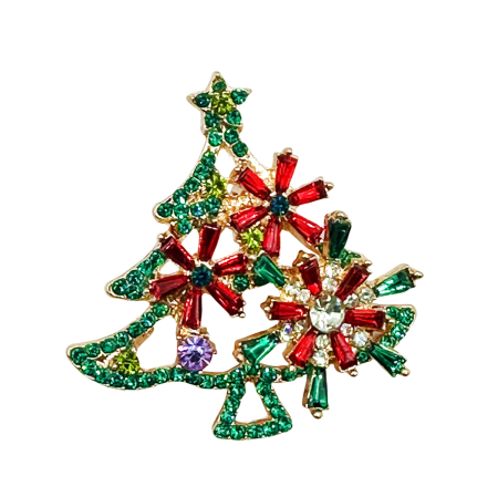 ACCESORII VESTIMENTARE CRACIUN - Brosa Craciun Bradut BRIGHT, 4.5cm
