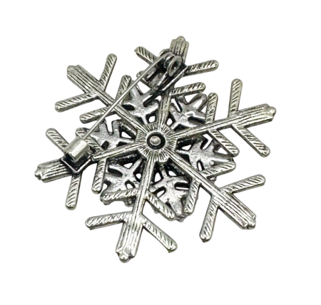 Brosa Fulg De Nea cu strasuri SNOW, Argintiu Roz [1]
