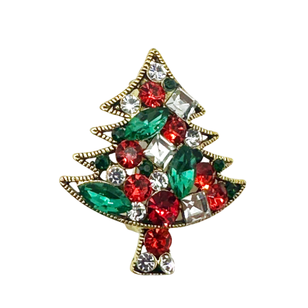 ACCESORII VESTIMENTARE CRACIUN - Brosa Craciun - Bradut impodobit JOY, Auriu