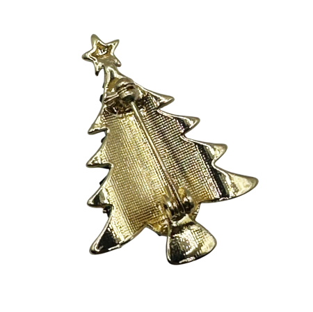 Brosa Craciun - Bradut impodobit CHARM, Auriu [1]
