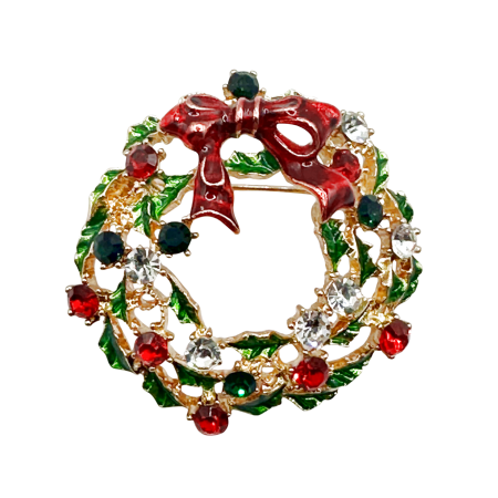 ACCESORII VESTIMENTARE CRACIUN - Brosa Craciun - Coronita cu strasuri BRIGHT
