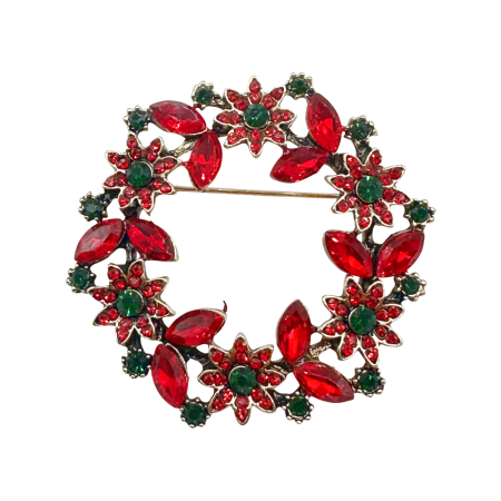 Brose & Cercei & Coliere - Brosa Craciun - Coronita cu strasuri HOLLY, Auriu