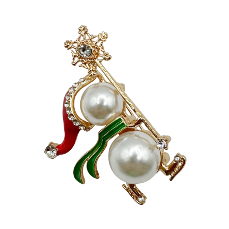 ACCESORII VESTIMENTARE CRACIUN - Brosa Craciun - Om de Zapada PEARLY, Auriu