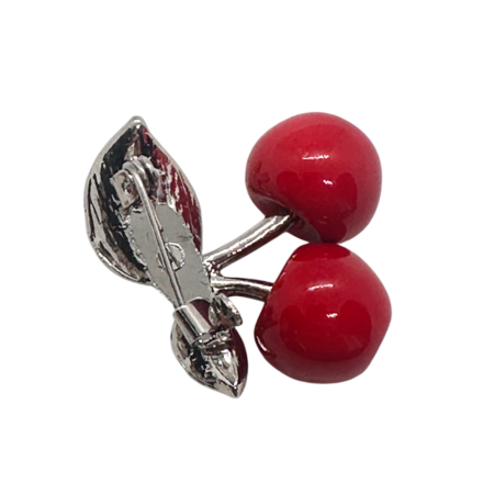 Brosa argintie cu Cirese rosii CHERRYL [1]