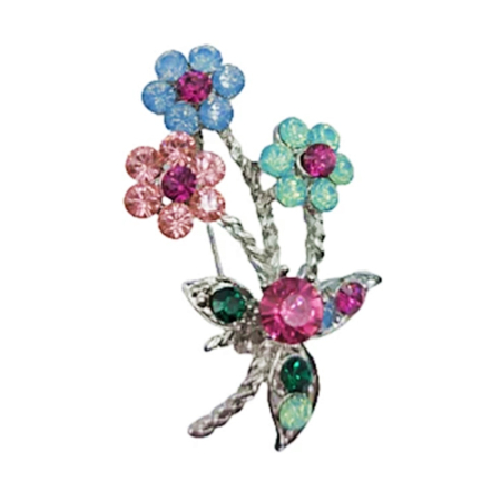 Brose & Pandantive - Brosa cu flori si strasuri colorate RENATA