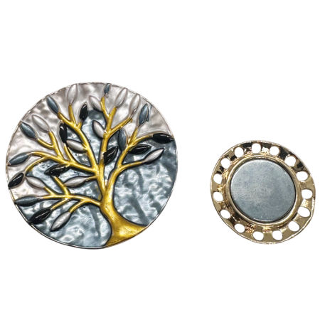 Brosa argintie Copacul Vietii Magnetica – Model Rotund Elegant  [1]