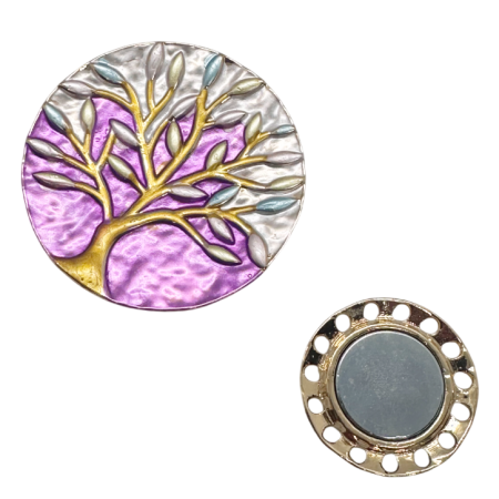 Brosa mov Copacul Vietii Magnetica – Model Rotund Elegant  [1]