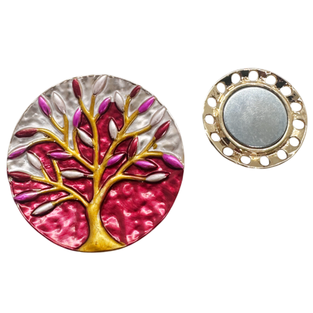 Brosa Rosie Copacul Vietii Magnetica – Model Rotund Elegant [1]