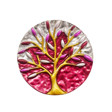 Brose & Lantisoare - Brosa Rosie Copacul Vietii Magnetica – Model Rotund Elegant