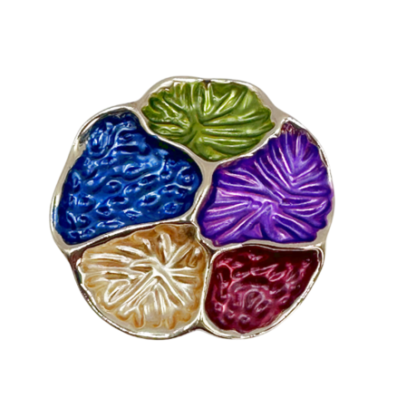 Brose & Pandantive - Brosa aurie cu magnet si mozaic curcubeu ESME - Model Elegant 