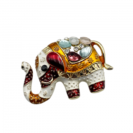De Sezon - Brosa elefant DUMBO, Rosu Auriu, 4cm