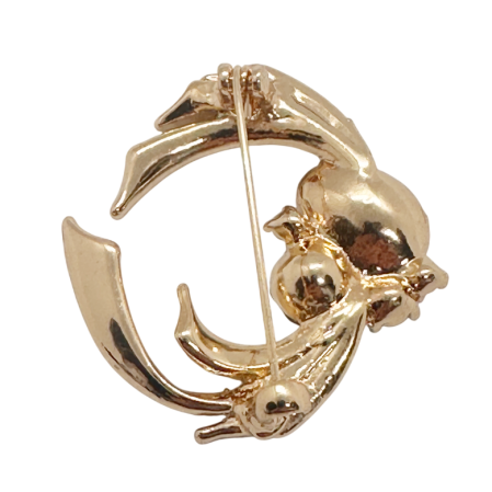 Brosa Eleganta aurie EMERALD cu cristal VERDE [1]