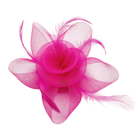 Brose - Brosa eleganta - Fascinator voaleta LUCINDA - Roz fucsia