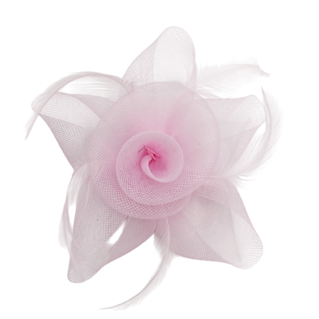 ACCESORII FEMEI - Brosa eleganta - Fascinator voaleta roz deschis LUCINDA