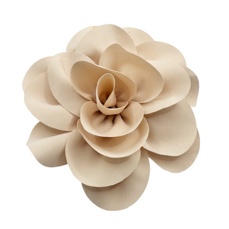 ACCESORII FEMEI - Brosa Floare Bej cu Clips - Accesoriu Elegant