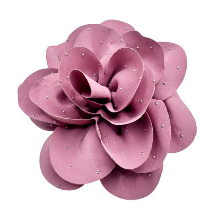 Brose - Brosa Floare cu cristale roz-trandafiriu DOTTY - Cu clips de par