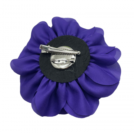 Brosa Floare BEAUTY, Mov prafuit, 15cm, Cu clips pentru par [1]