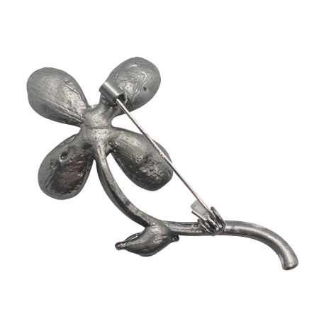 Brosa argintie Floare BLOSSOM cu perla si cristale [1]