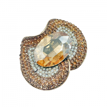 De Sezon - Brosa cu strasuri ADELAIDE, Auriu, 5.5cm