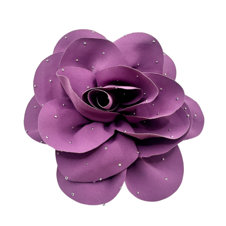 MODA & ACCESORII - Brosa Floare cu cristale DOTTY mov - Cu clips pentru par