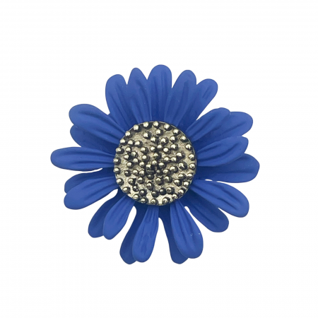 Brose & Pandantive - Brosa Floare DAISY, Albastru, 3cm