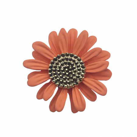 Brose & Pandantive - Brosa Floare DAISY, Portocaliu, 3cm