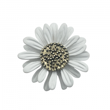 Brose & Pandantive - Brosa Floare DAISY, Alb, 3cm