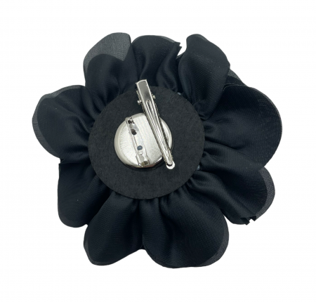 Brosa Floare BEAUTY, Negru, 15cm, Cu clips pentru par [1]