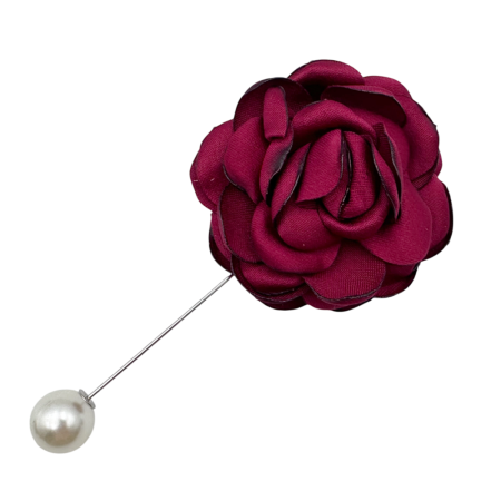 Brose & Pandantive - Brosa Floare LUCILLE Burgundy - Ac de rever sau palarie