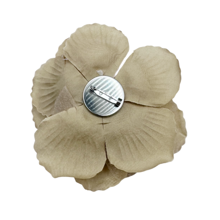 Brosa Eleganta Trandafir REINA, Bej inchis, 13 cm [1]