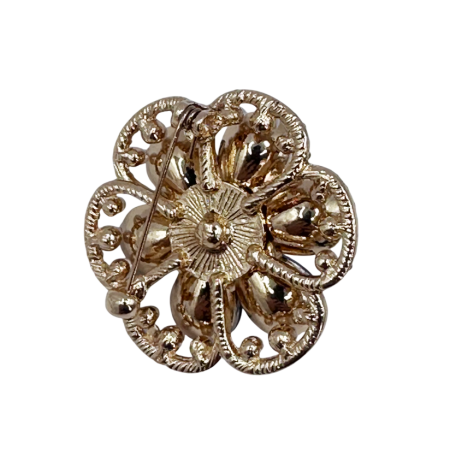 Brosa Eleganta Floare cu perla si cristale - design vintage [1]