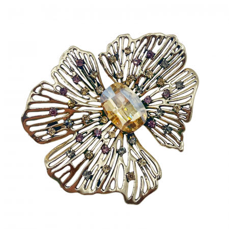 Brosa Floare VINTAGE MADO, Auriu, 7cm [1]