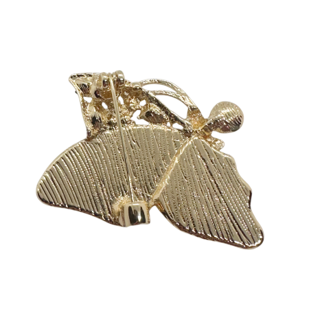 Brosa Fluture cu sidef alb MARIPOSA, Auriu, 4.5 cm [1]