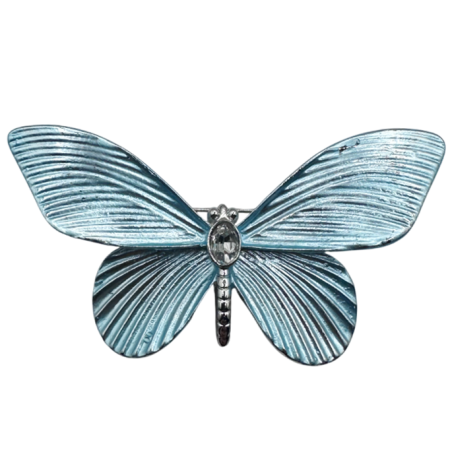 Brose - Broșă fluture albastru cu finisaj metalic