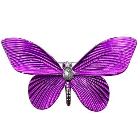 Brose - Broșă fluture magenta cu finisaj metalic