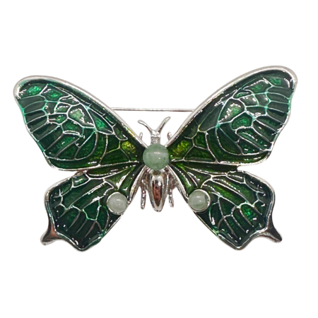 Brose & Lantisoare - Broșă Fluture Verde Smarald Elegantă