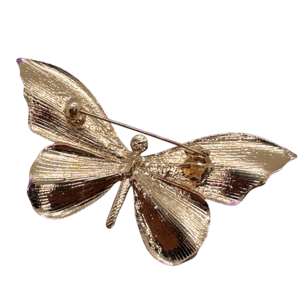 Broșă elegantă fluture roz cu cristale [1]