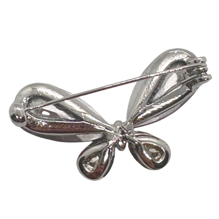 Brosa Fluture argintiu SIENA cu cristale fucsia [1]