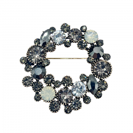 Brosa Coronita cu strasuri YVETTE, Auriu, 4.5cm [1]