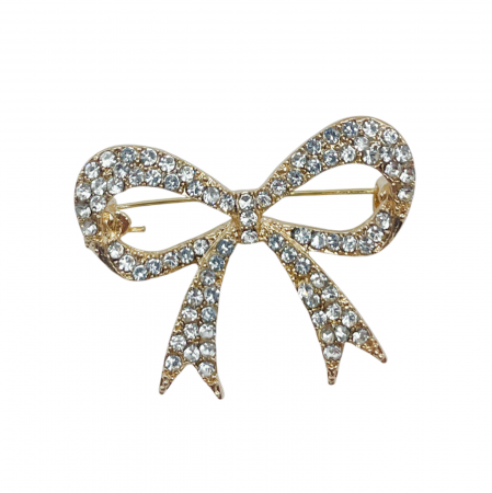 De Sezon - Brosa Fundita cu strasuri INGRID, Auriu, 3cm