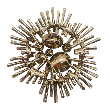 Broșă Statement aurie SOLEIL cu Cristale [1]